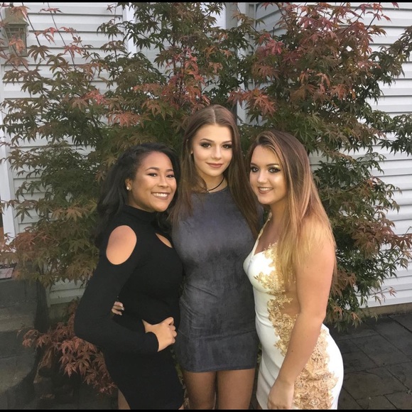 Gray BodyCon Mini Long Sleeve Dress - Picture 3 of 3